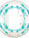 Retro Pattern Abstract Design VII - Modern Round or Oval Wall Mirror - Space