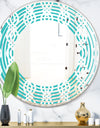 Retro Pattern Abstract Design VII - Modern Round or Oval Wall Mirror - Wave