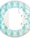 Retro Pattern Abstract Design VII - Modern Round or Oval Wall Mirror - Wave