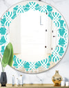 Retro Pattern Abstract Design VII - Modern Round or Oval Wall Mirror - Leaves