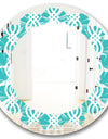 Retro Pattern Abstract Design VII - Modern Round or Oval Wall Mirror - Leaves