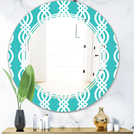 Retro Pattern Abstract Design VII - Modern Round or Oval Wall Mirror - Triple C
