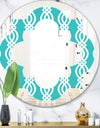 Retro Pattern Abstract Design VII - Modern Round or Oval Wall Mirror - Quatrefoil