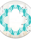 Retro Pattern Abstract Design VII - Modern Round or Oval Wall Mirror - Quatrefoil