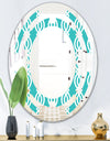 Retro Pattern Abstract Design VII - Modern Round or Oval Wall Mirror - Space