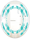 Retro Pattern Abstract Design VII - Modern Round or Oval Wall Mirror - Space