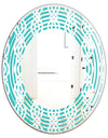 Retro Pattern Abstract Design VII - Modern Round or Oval Wall Mirror - Wave