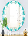 Retro Pattern Abstract Design VII - Modern Round or Oval Wall Mirror - Triple C