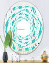 Retro Pattern Abstract Design VII - Modern Round or Oval Wall Mirror - Whirl