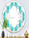 Retro Pattern Abstract Design VII - Modern Round or Oval Wall Mirror - Quatrefoil