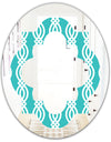 Retro Pattern Abstract Design VII - Modern Round or Oval Wall Mirror - Quatrefoil