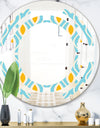Retro Pattern Abstract Design I - Modern Round or Oval Wall Mirror - Space