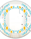 Retro Pattern Abstract Design I - Modern Round or Oval Wall Mirror - Space