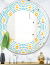 Retro Pattern Abstract Design I - Modern Round or Oval Wall Mirror - Wave