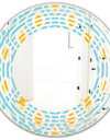 Retro Pattern Abstract Design I - Modern Round or Oval Wall Mirror - Wave