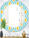 Retro Pattern Abstract Design I - Modern Round or Oval Wall Mirror - Triple C