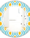 Retro Pattern Abstract Design I - Modern Round or Oval Wall Mirror - Triple C