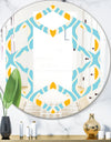 Retro Pattern Abstract Design I - Modern Round or Oval Wall Mirror - Hexagon Star