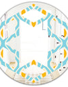 Retro Pattern Abstract Design I - Modern Round or Oval Wall Mirror - Hexagon Star