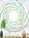Retro Pattern Abstract Design I - Modern Round or Oval Wall Mirror - Whirl