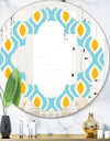 Retro Pattern Abstract Design I - Modern Round or Oval Wall Mirror - Quatrefoil