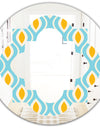 Retro Pattern Abstract Design I - Modern Round or Oval Wall Mirror - Quatrefoil