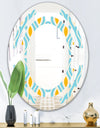 Retro Pattern Abstract Design I - Modern Round or Oval Wall Mirror - Space