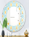 Retro Pattern Abstract Design I - Modern Round or Oval Wall Mirror - Wave