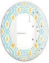 Retro Pattern Abstract Design I - Modern Round or Oval Wall Mirror - Wave