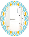 Retro Pattern Abstract Design I - Modern Round or Oval Wall Mirror - Triple C