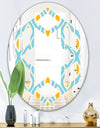 Retro Pattern Abstract Design I - Modern Round or Oval Wall Mirror - Hexagon Star