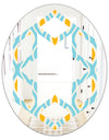 Retro Pattern Abstract Design I - Modern Round or Oval Wall Mirror - Hexagon Star