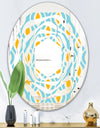 Retro Pattern Abstract Design I - Modern Round or Oval Wall Mirror - Whirl