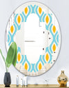 Retro Pattern Abstract Design I - Modern Round or Oval Wall Mirror - Quatrefoil