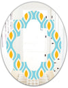 Retro Pattern Abstract Design I - Modern Round or Oval Wall Mirror - Quatrefoil
