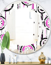 Circular Retro Pattern I - Modern Round or Oval Wall Mirror - Leaves
