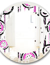 Circular Retro Pattern I - Modern Round or Oval Wall Mirror - Leaves