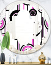 Circular Retro Pattern I - Modern Round or Oval Wall Mirror - Quatrefoil