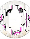Circular Retro Pattern I - Modern Round or Oval Wall Mirror - Quatrefoil