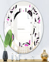 Circular Retro Pattern I - Modern Round or Oval Wall Mirror - Space
