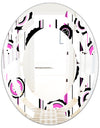 Circular Retro Pattern I - Modern Round or Oval Wall Mirror - Space