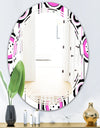 Circular Retro Pattern I - Modern Round or Oval Wall Mirror - Triple C