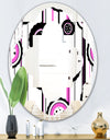 Circular Retro Pattern I - Modern Round or Oval Wall Mirror - Quatrefoil