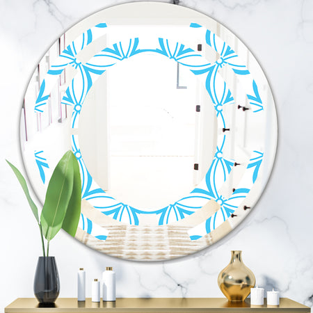 Retro Pattern Abstract Design II - Modern Round or Oval Wall Mirror - Space