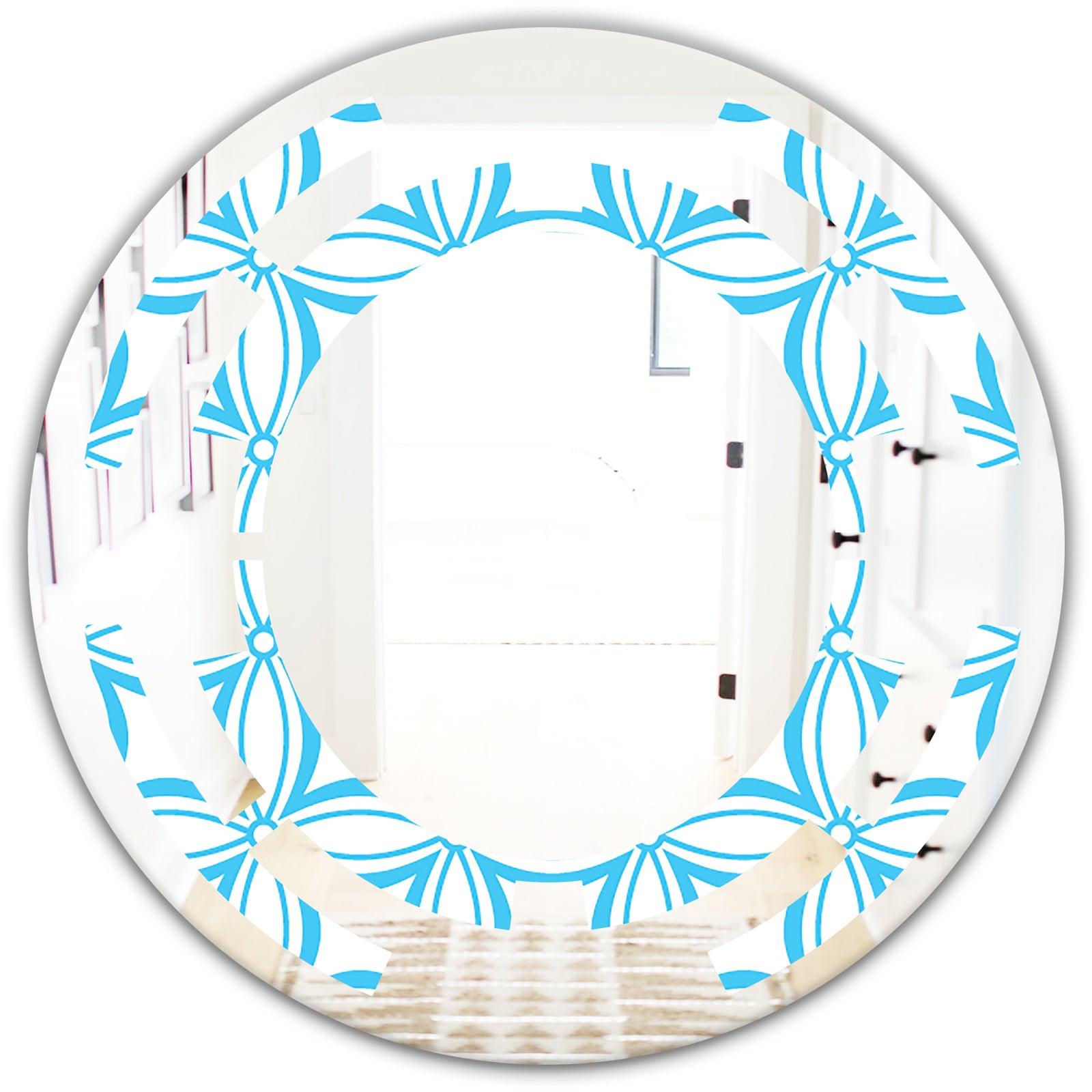 Retro Pattern Abstract Design II - Modern Round or Oval Wall Mirror - Space