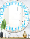 Retro Pattern Abstract Design II - Modern Round or Oval Wall Mirror - Leaves