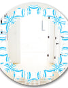 Retro Pattern Abstract Design II - Modern Round or Oval Wall Mirror - Leaves