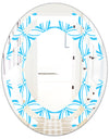 Retro Pattern Abstract Design II - Modern Round or Oval Wall Mirror - Space