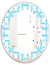 Retro Pattern Abstract Design II - Modern Round or Oval Wall Mirror - Leaves