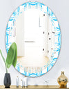 Retro Pattern Abstract Design II - Modern Round or Oval Wall Mirror - Triple C